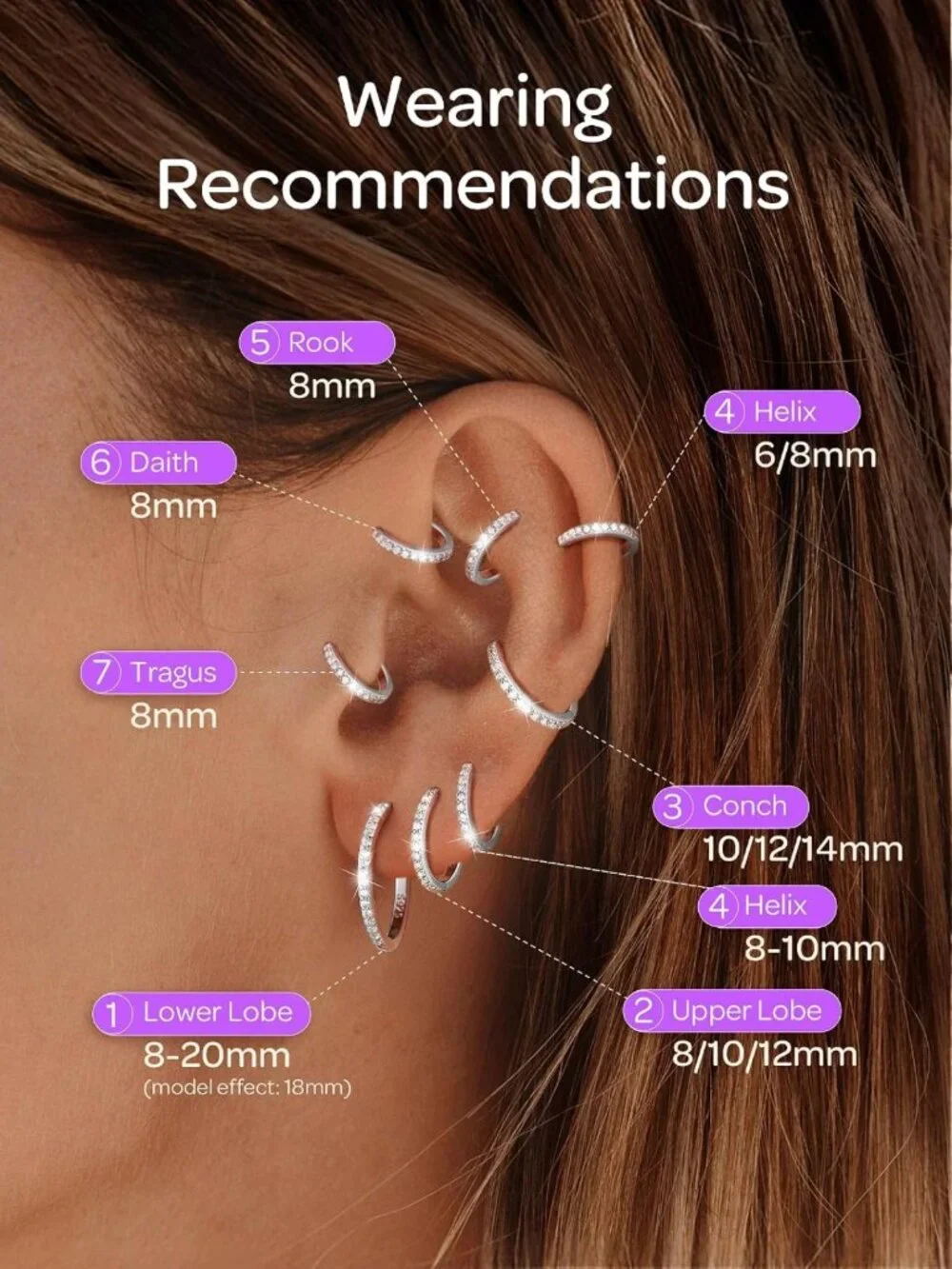 Stylish 925 Sterling Silver Small Hoop Earrings for Women, 6-20MM, Everyday Wear